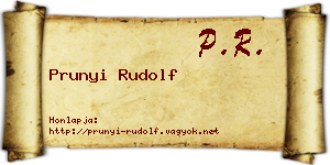 Prunyi Rudolf névjegykártya